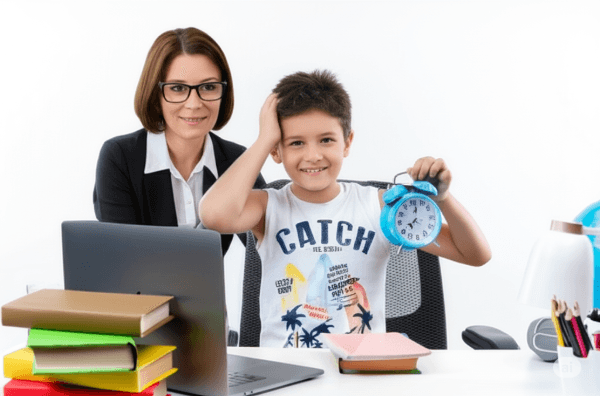 Tutor helping student